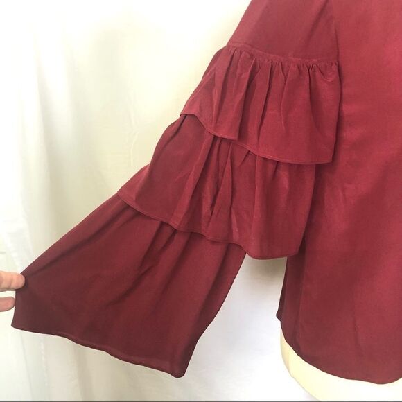 MADEWELL WATERLILY SILK RUFFLE BLOUSE NWT - Picture 9 of 10